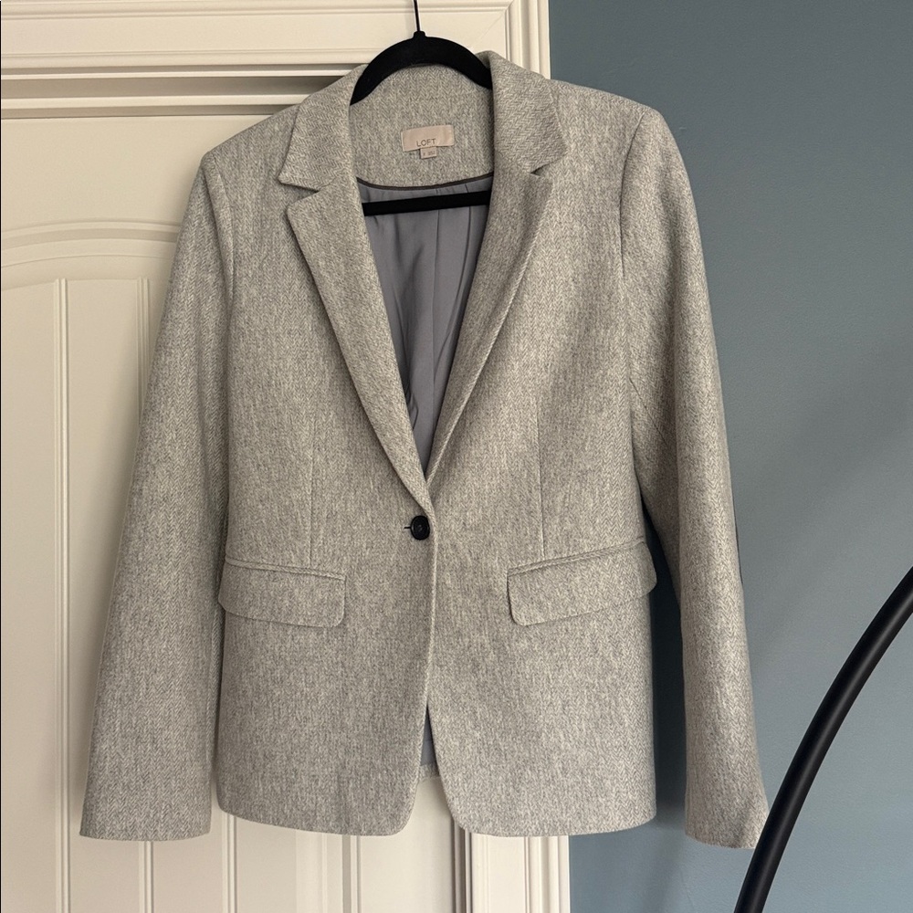LOFT Textured Gray Blazer